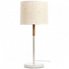 Πορτατίφ 1xE27 230V Λευκό Μεταλλικό με Ξύλο 3453-WH